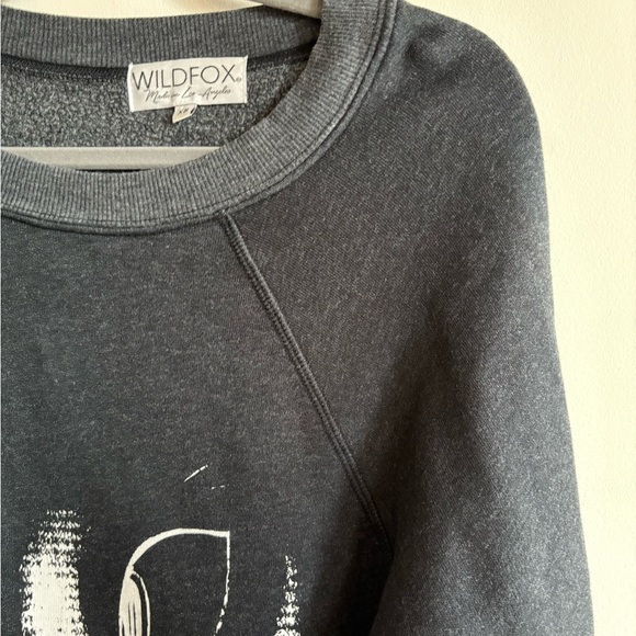 WILDFOX Cotton-Blend Cat Face Pullover Round neck Sweater Made in USA Size XS - Picture 7 of 8